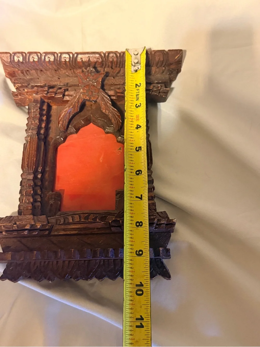 Vintage Hand Carved Wood Picture Frame Tramp Art Style Folk Art Ornate Art